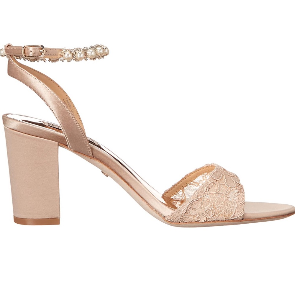 Badgley Mischka Koko Pearl and Rhinestone Heeled Sandal - Picture 3 of 4